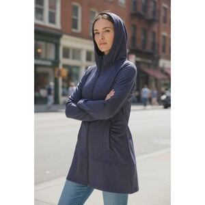 Mondetta Women's Full Zip Hooded Tunic Jacket Athletic Athleisure Small